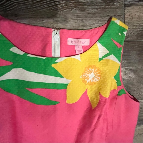 Lilly Pulitzer Pink Floral Shift Dress Women's Sleeveless Size 0 - Picture 5 of 12